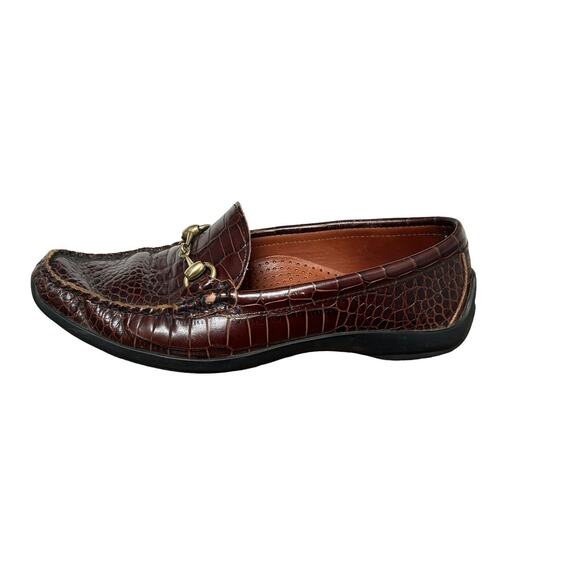 ALLEN EDMONDS Size 7.5D Grand Cayman Brown Croc Horse‎ Bit Loafers Shoes main image 10